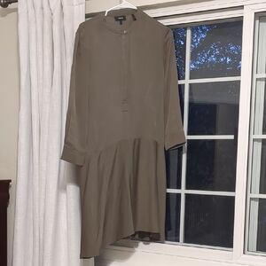 Theory Taupe Long Sleeve Dress
